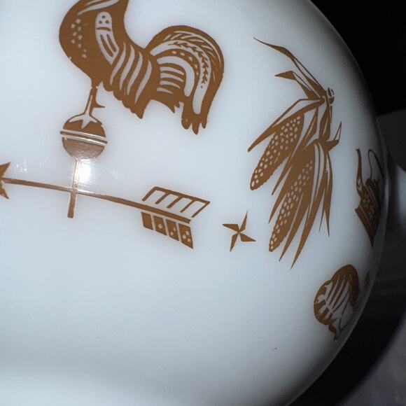 Pyrex 443 Early Americana 2 1/2qt Cinderella Round Casserole Dish Brown on White - Picture 15 of 16